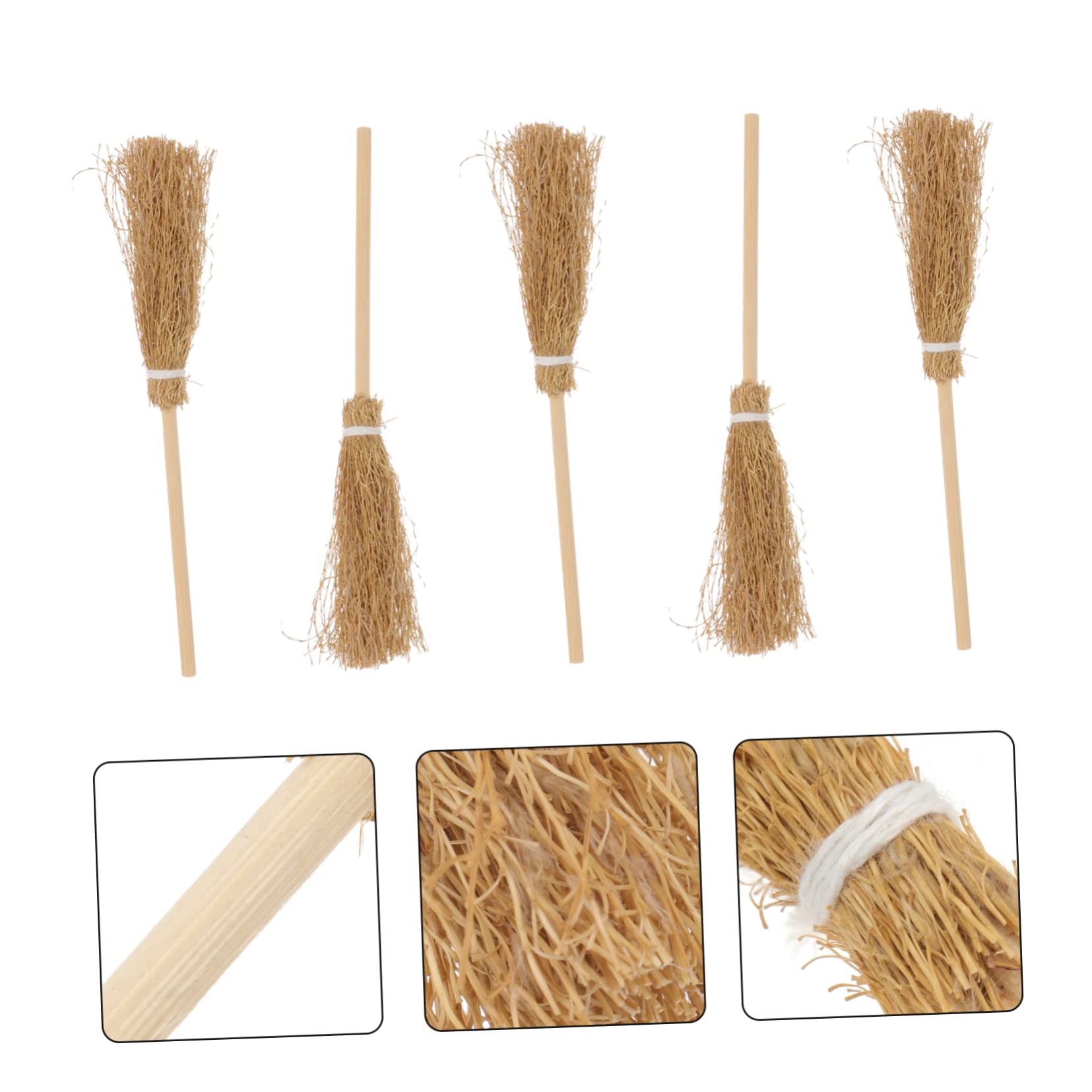 ibasenice Halloween Broom Prop 5pcs Broom Decor Halloween Decor for Party