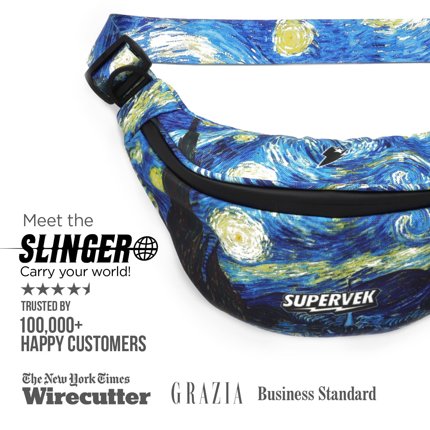 SUPERVEK Unisex-Erwachsene Schleudern Crossbody Slinger