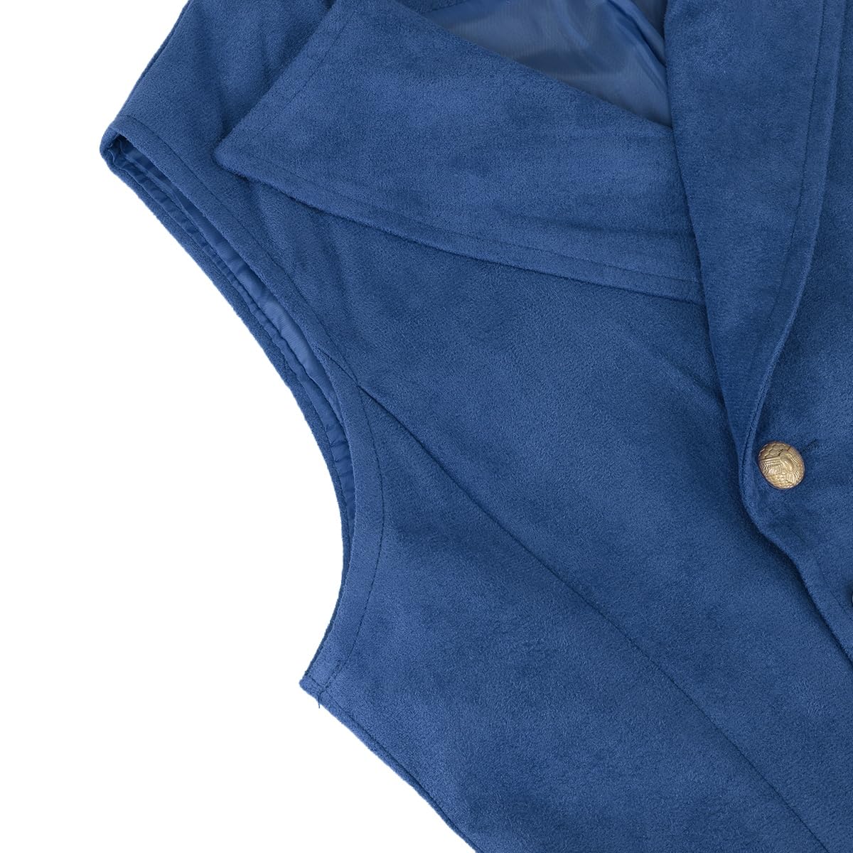YFFUSHI Gilet de Costume Homme Croisé en Velours pour Mariage Soirée | Waistcoat sans Manches, Slim, Double Boutonnage, Col Montant, Daim Synthétique, Style Gothique Steampunk