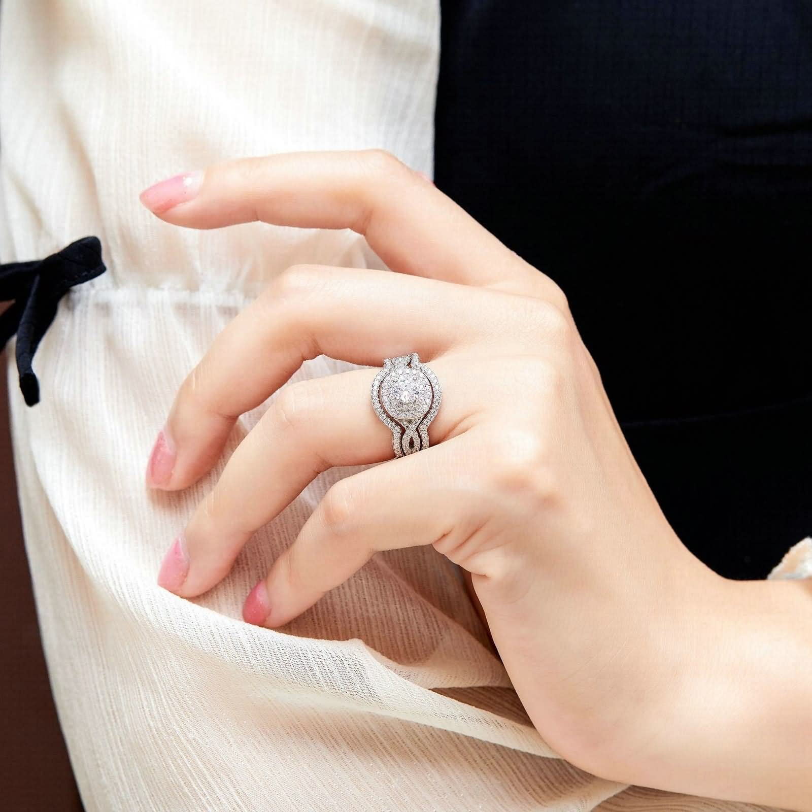 Anelli Donna Argento, Regalo Sorella Semplice Elegante Argento Sterling per San Valentino Compleanno