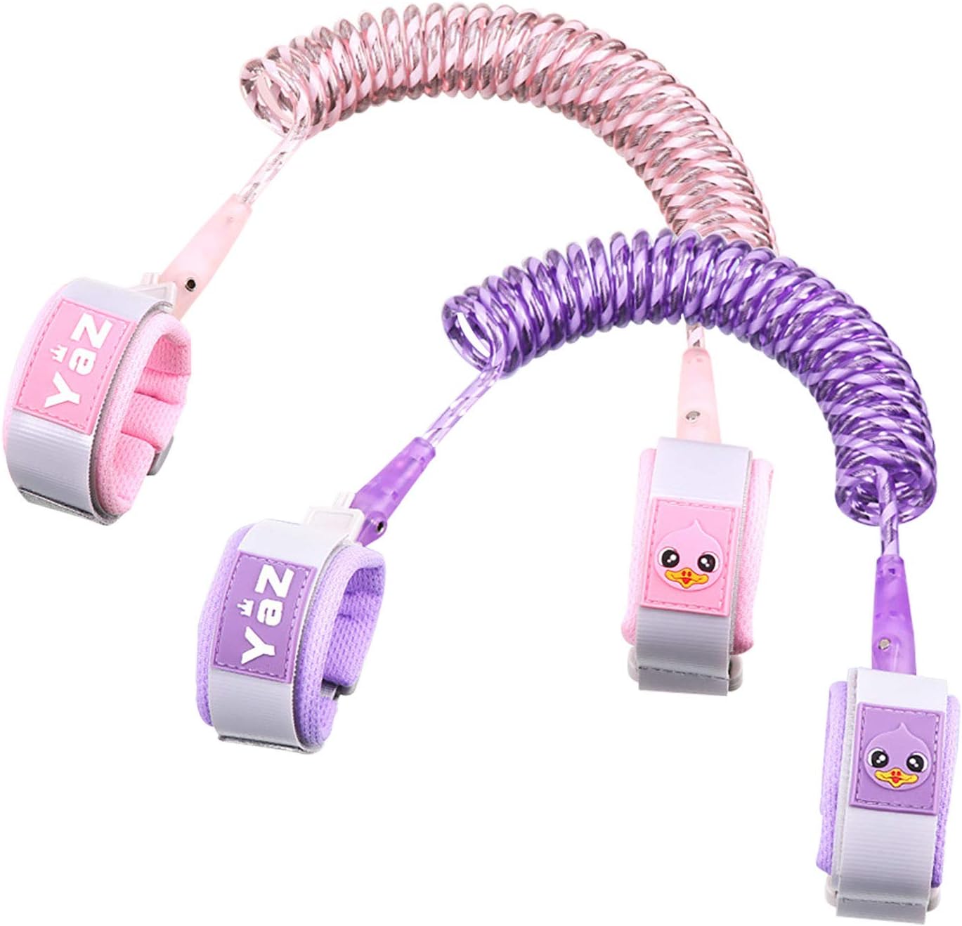 Toddler Leash, Kids Leash, Baby Leash, Safety Wrist Link for Toddlers,2 Pack 2.5M / 8.2 ft 360°Rotate Night Vision Anti Lost Wrist Link,Child Lock Wrist Band