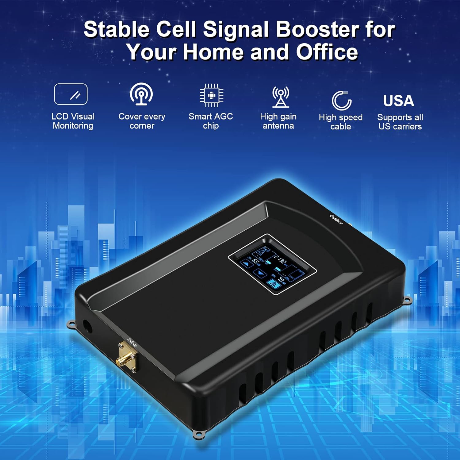 cell phone signal booster for home and office up to 5000 sq ft with high gain antennascell phone booster kitboost 5g 4g lte data for verizon att