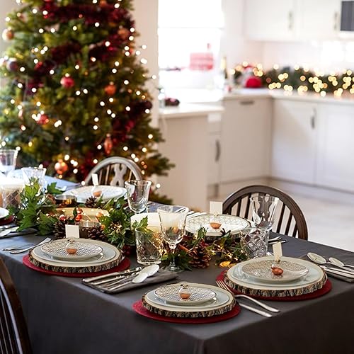 Miniatura 6 de Rebanadas de madera de 8 a 9 pulgadas, 6 unidades, círculos de madera sin terminar, rebanadas de madera para centros de mesa, centros de mesa de