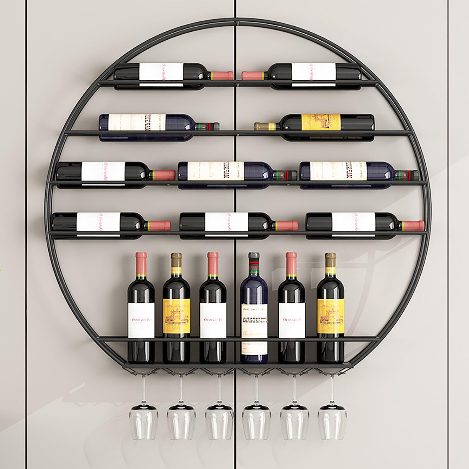 Casier à vin mural pour salle à manger moderne et aménagement de bar bistrot