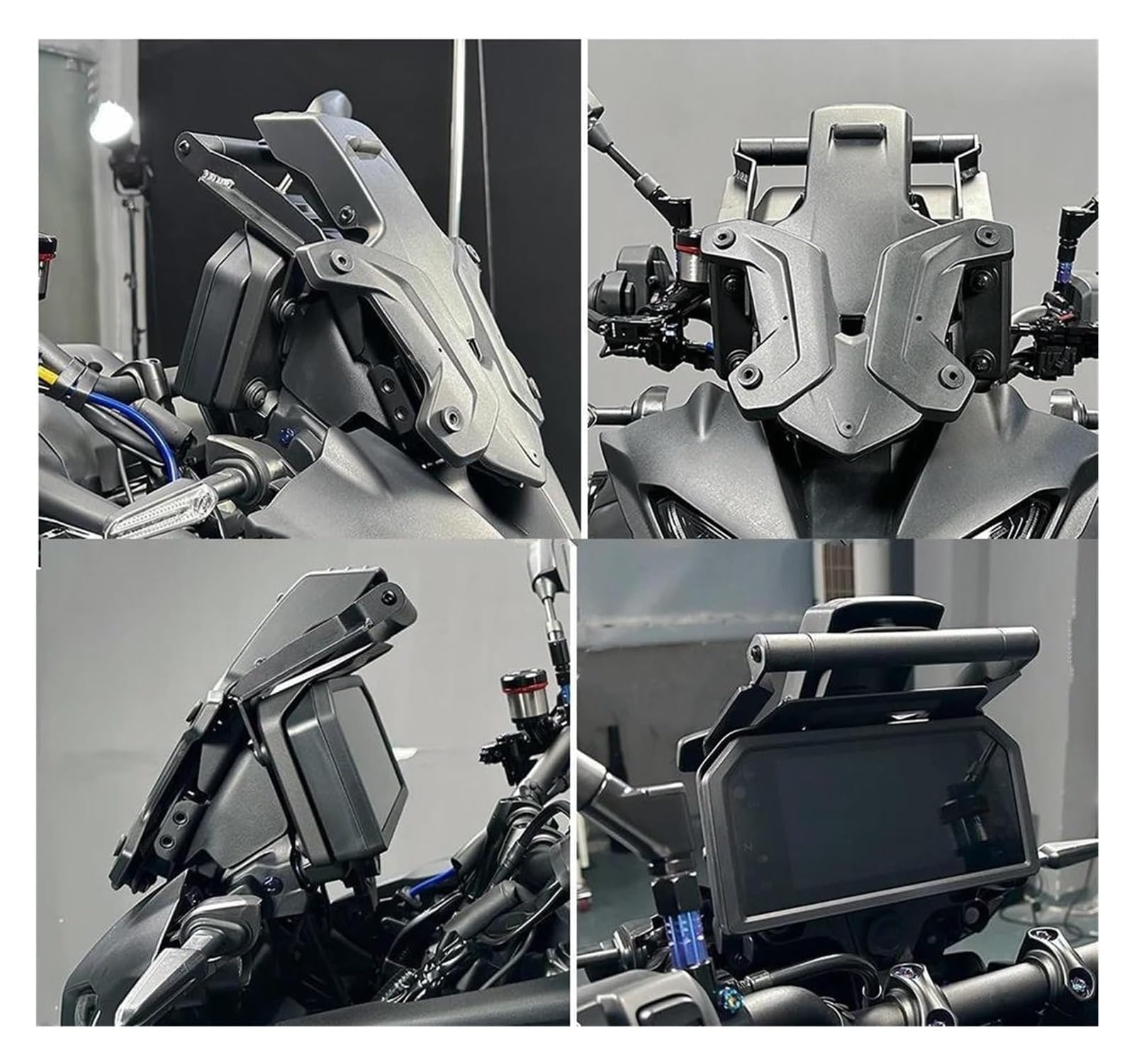 Soporte GPS para teléfono para Yamaha para Tracer 9 GT 9GT+ Plus 2021-2025 Navegación GPS Soporte para Teléfono Y Manillar De Motocicleta(Black 1)