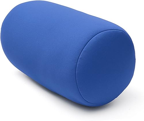 ECYC Mini rollo almohada conveniente viaje azul almohadas micro talón cojín trasero, 11.8x6.3 in