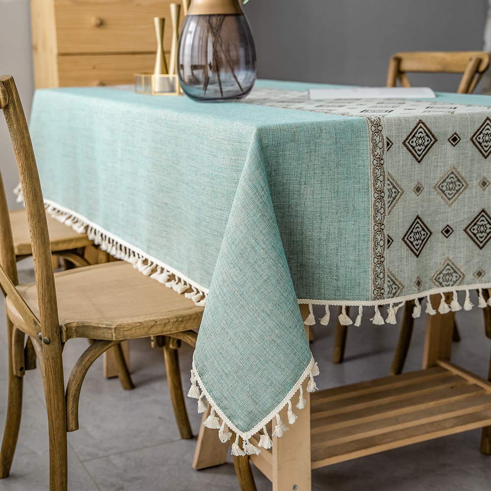 Domus&Trend - Tovaglia Cotone 140x180 6 Posti Cucina e Sala da Pranzo Interna/Esterna, Tovaglia Copritavolo Rettangolare per Tavola Estiva/Invernale Resistente Lavabile 30° no Stiro 100% Made in Italy