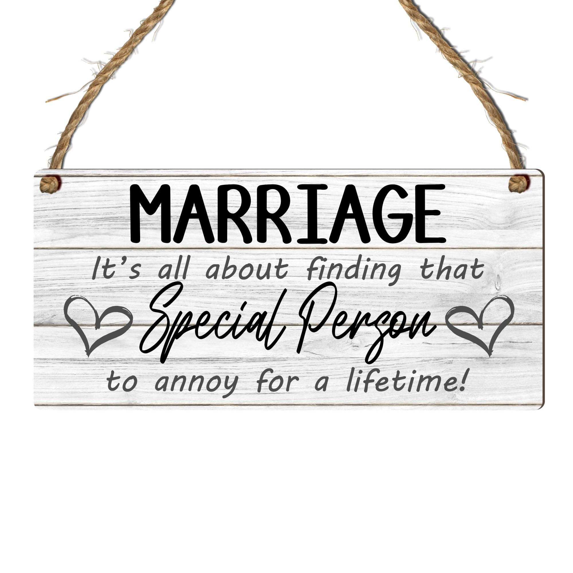 Marriage Special Person Lifetime Wooden Plaque – Funny Mr. & Mrs Wedding Gift, Novelty Sign for Home Decor, Anniversary Present, Humorous Keepsake for Couples, (Large: 29 cm (H) × 13.5 cm (W))