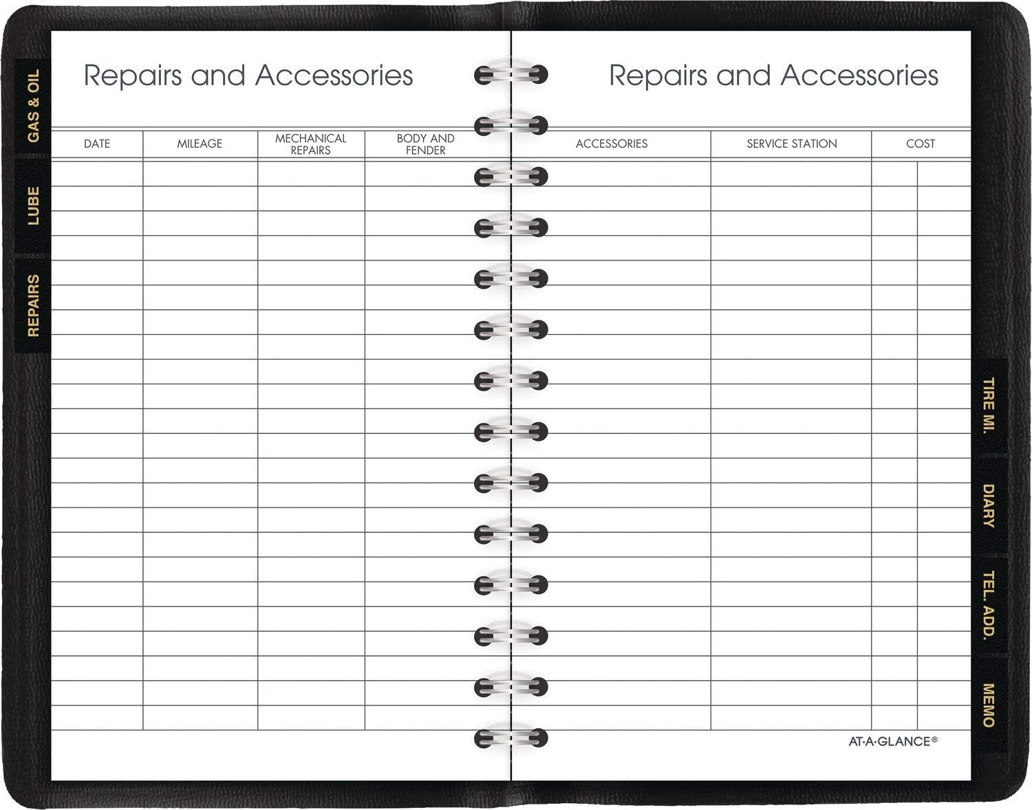 AT-A-GLANCE Auto Mileage Log Record Book, 3.75 x 6.12 Inches, Black (AAG8013505)