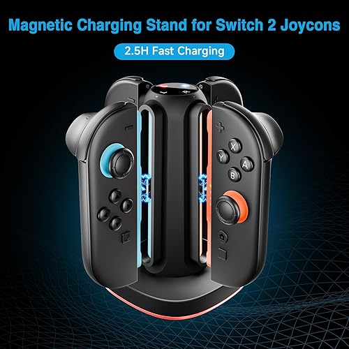 Miniatura 2 de Charging Dock for Nintendo Switch 2 Joycon - 4 in 1 Magnetic Charger Fast Controller Charging Station with RGB Lights, 3.3FT Charging Cable,