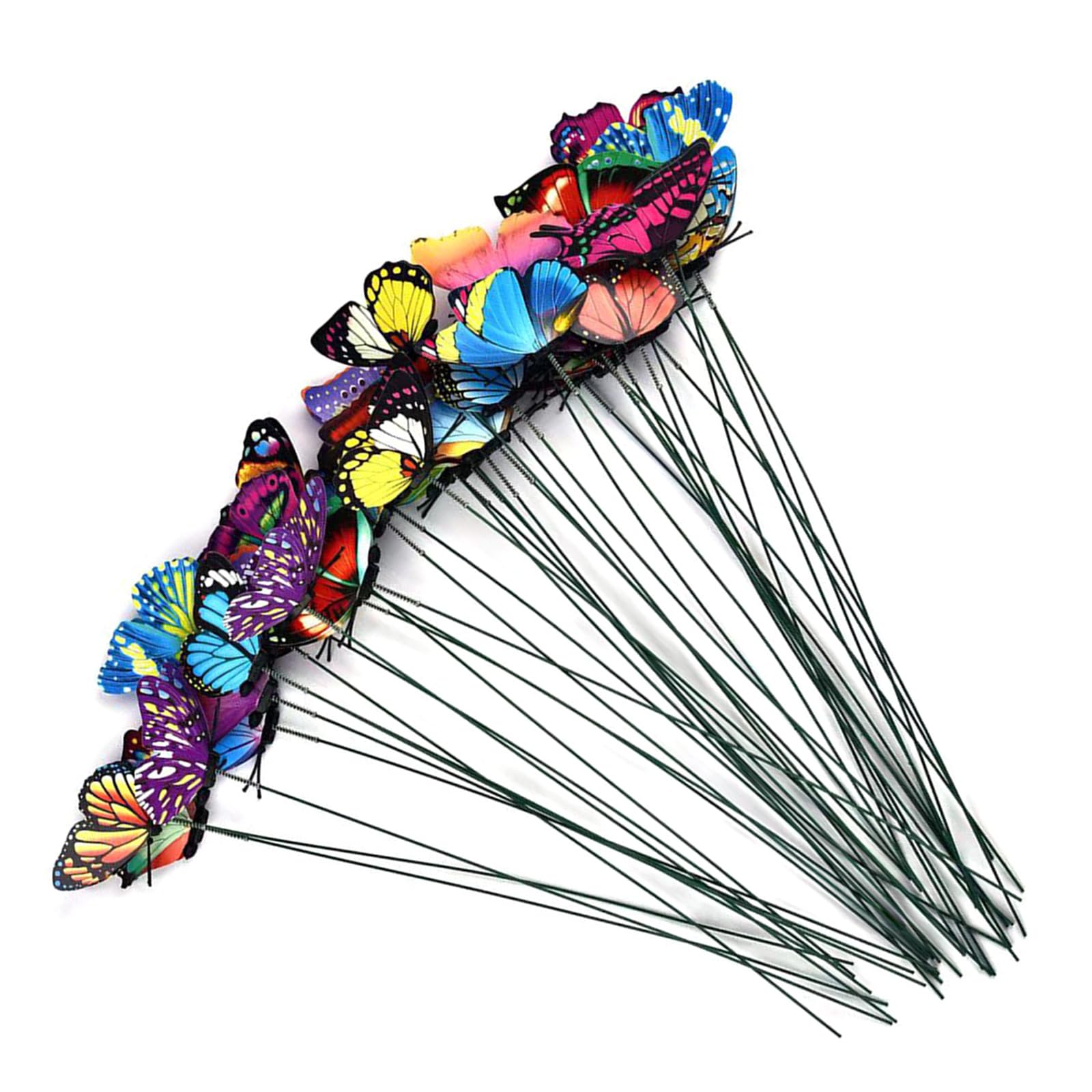 Tsophreniq 50Pack Realistic Butterflies Yard Decorations Artificial Butterflies Stakes Weatherproofed for Garden Patios Landscape Outdoor Decorations