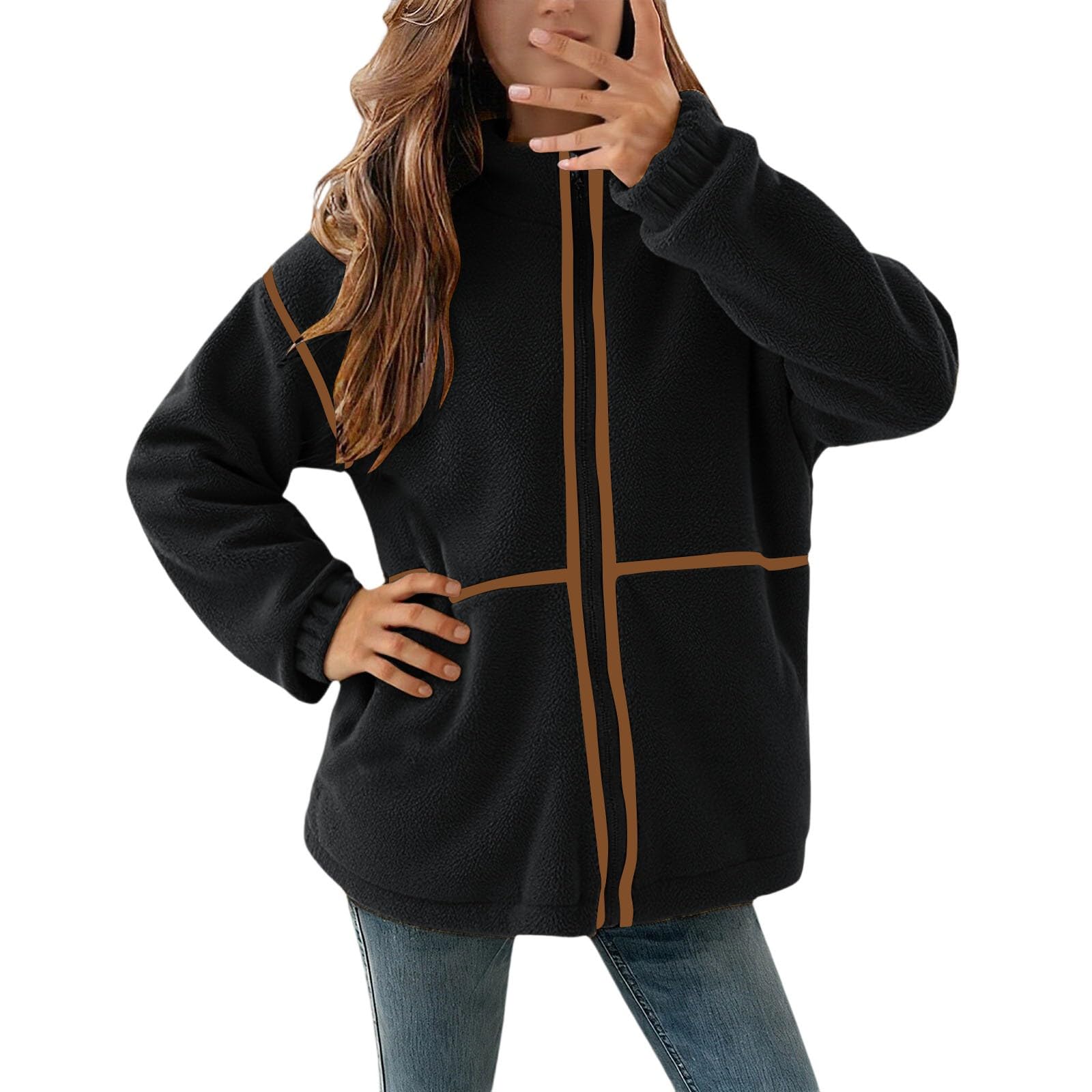 Cappotto in pelliccia sintetica con collo alto, comodo e caldo, soprabito casual invernale per autunno e inverno