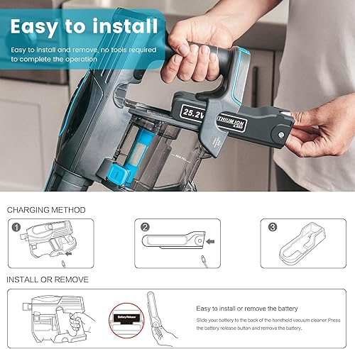 Miniatura 7 de XBAT200 25.2V 4000mAh Batería de litio de repuesto para Shark 25.2V XBA-T200 compatible con Shark ION Rocket IONFlex ION F80 IONFlex 2X IF200 IF250