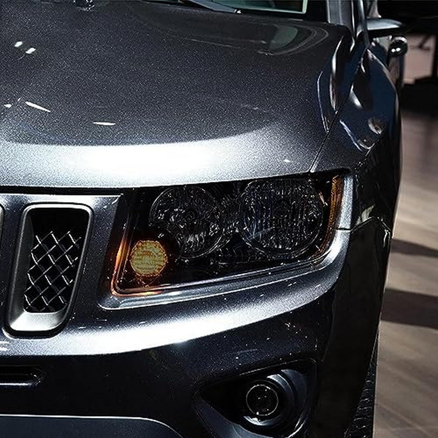 Film phare Jeep Compass en TPU premium noir transparent anti-rayures de haute qualité