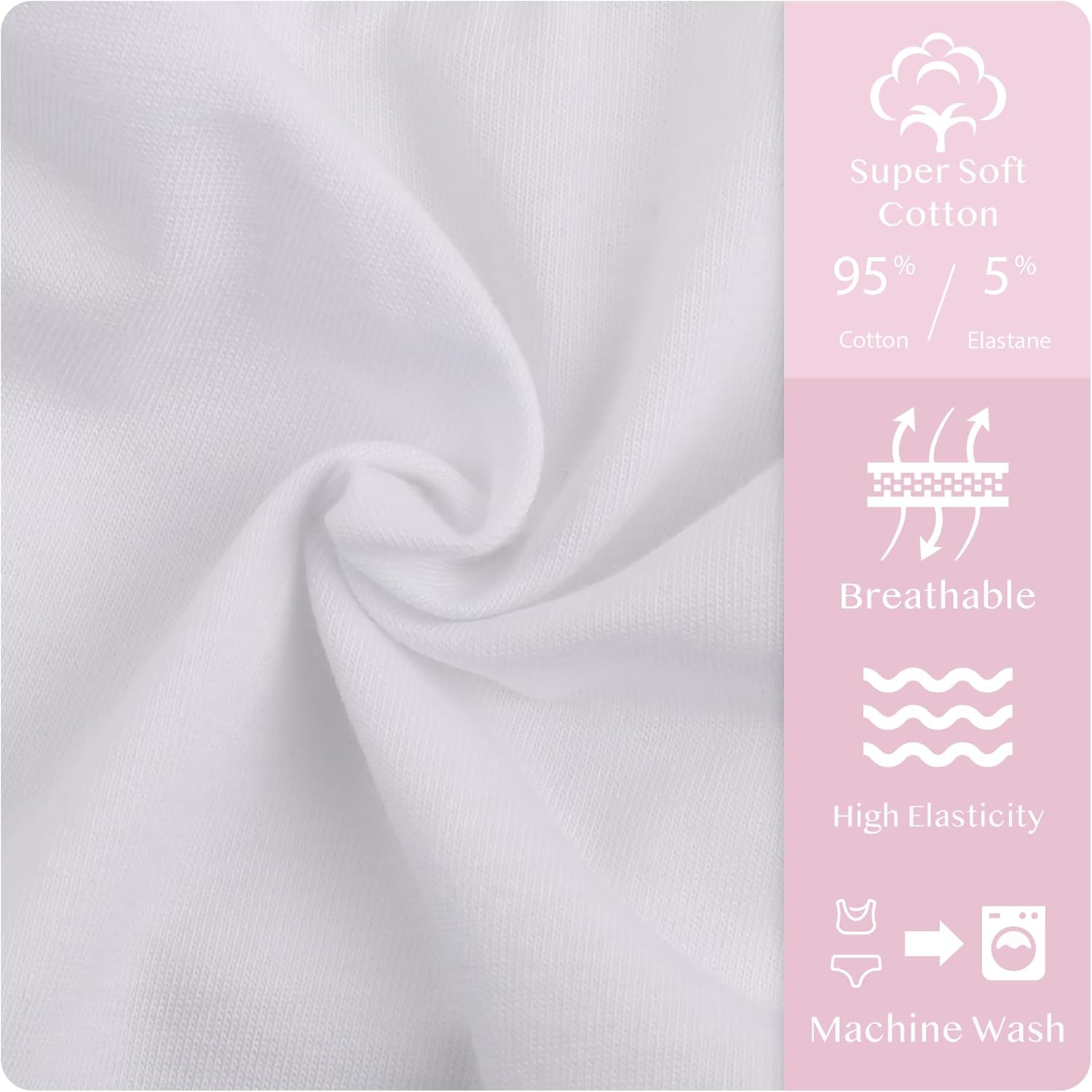 Donella Girls Training Bras - Soft Cotton Kids Sports Bra, 5 Pack Crop Tops - Image 3