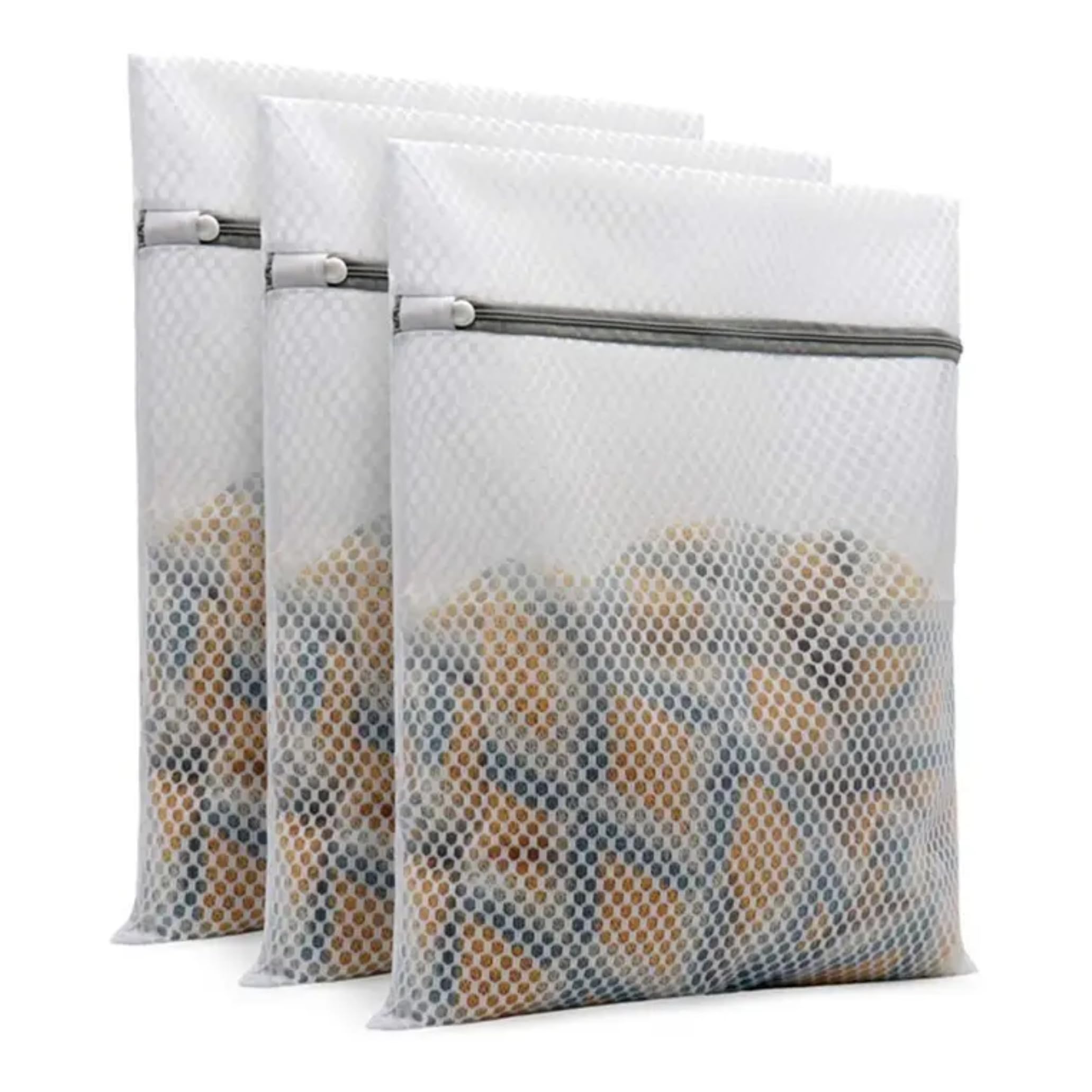 Honeycomb Mesh Laundry Bag Small, 3 Pack Medium (12x16 inches) for Delicates Washing Machine, Baby Clothes, Underwear & Shoes