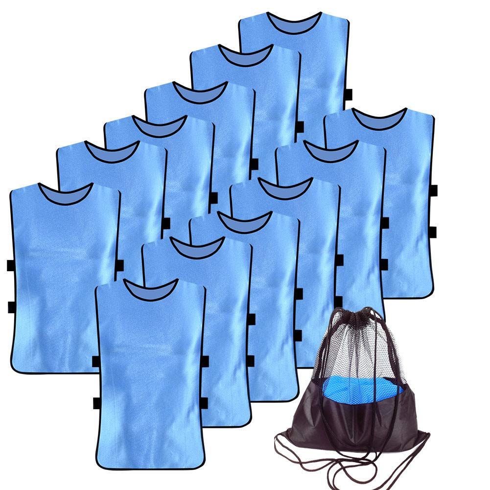 12 Pack Pinnies for Soccer Scrimmage Vest for Adult Youth Training