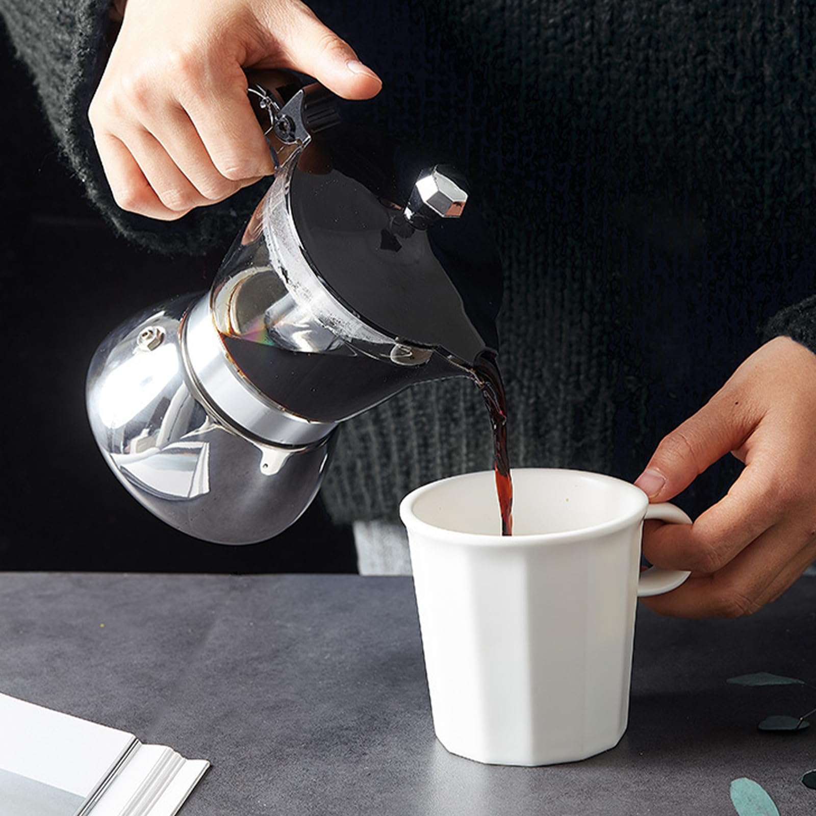 Elegant Clear Lid Coffee Pots Crafted From Sturdy Stainless Steel Produced For Coffee Lover And Home Baristas