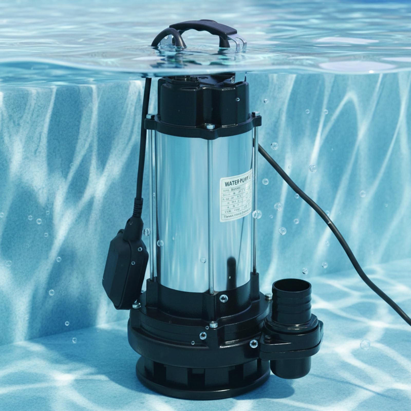 Pompa sommersa per acque reflue, 2200 W, in acciaio inox, pompa sommersa per acqua sporca, pompa per acqua sporca, scarico acque reflue sommergibili, pompa da giardino per acqua pulita/sporca