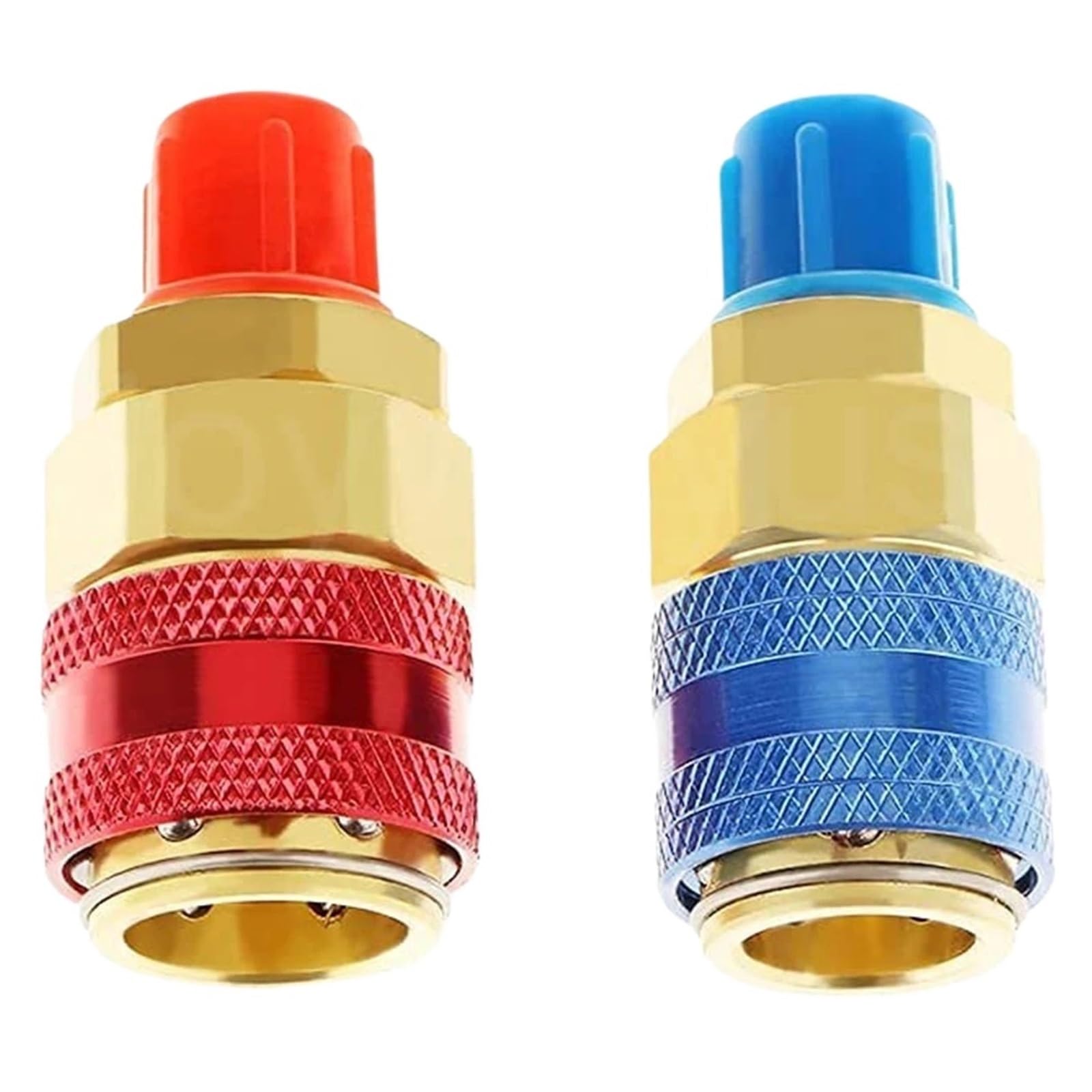 Ozdvayr 2Pcs R134a Low High Auto Car Quick Coupler Connector Brass Adapters Car Air Conditioning Refrigerant Adjustable Ac Manifold Gauge(2Pcs)