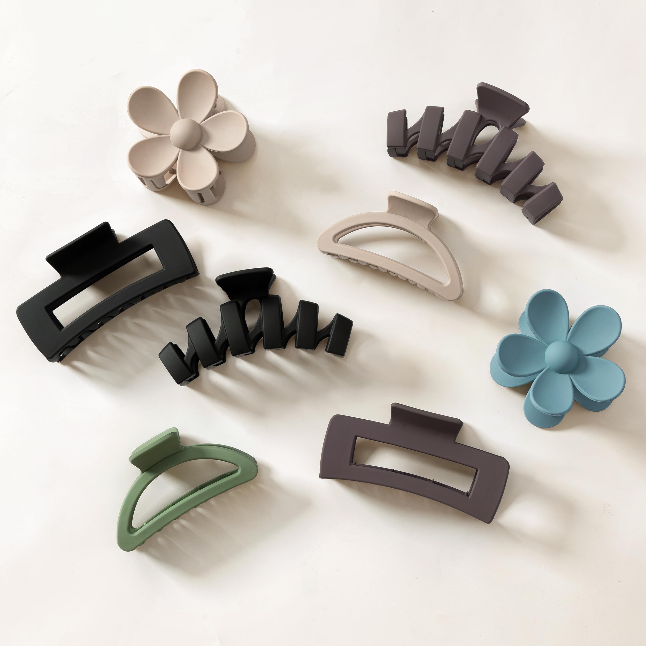 Flower Claw Clips for Thick Hair - 8 Pack -21