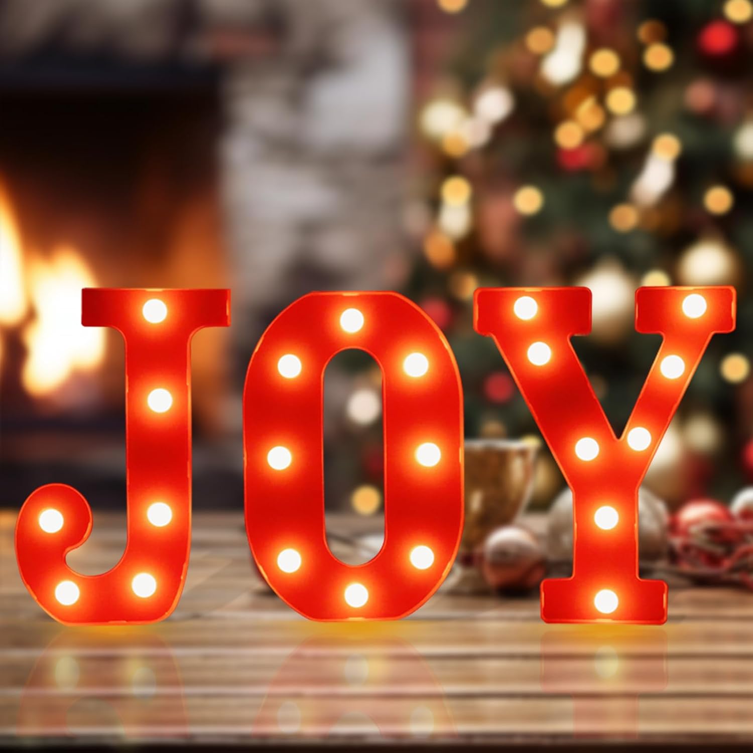 Christmas Decorations Indoor, Marquee Light Up Letters Joy