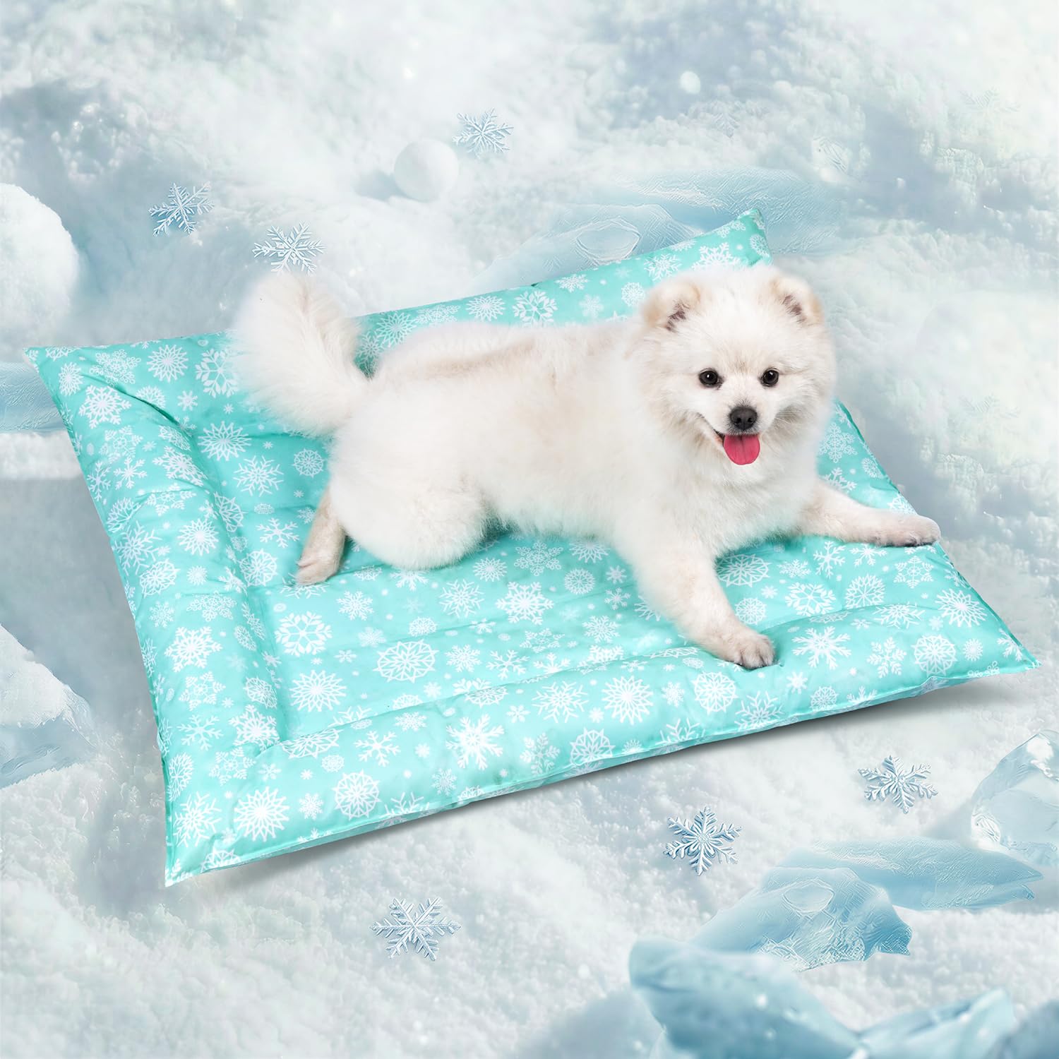 Pawtasy Kühlmatte Hund Kühldecke Hunde Katzen mit Ungiftiges Gel Hundekühlmatte Selbstkühlend Kratzfest Kühlkissen Kühlende Hundematte für Klein Mittelgroße Haustiere M 76 x 66 cm
