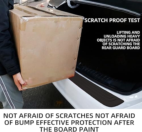 Miniatura 6 de Protector de parachoques trasero de automóvil, antiarañazos, de goma abrasiva, protector de umbral de puerta de maletero de 35.1 x 2.75 pulgadas,