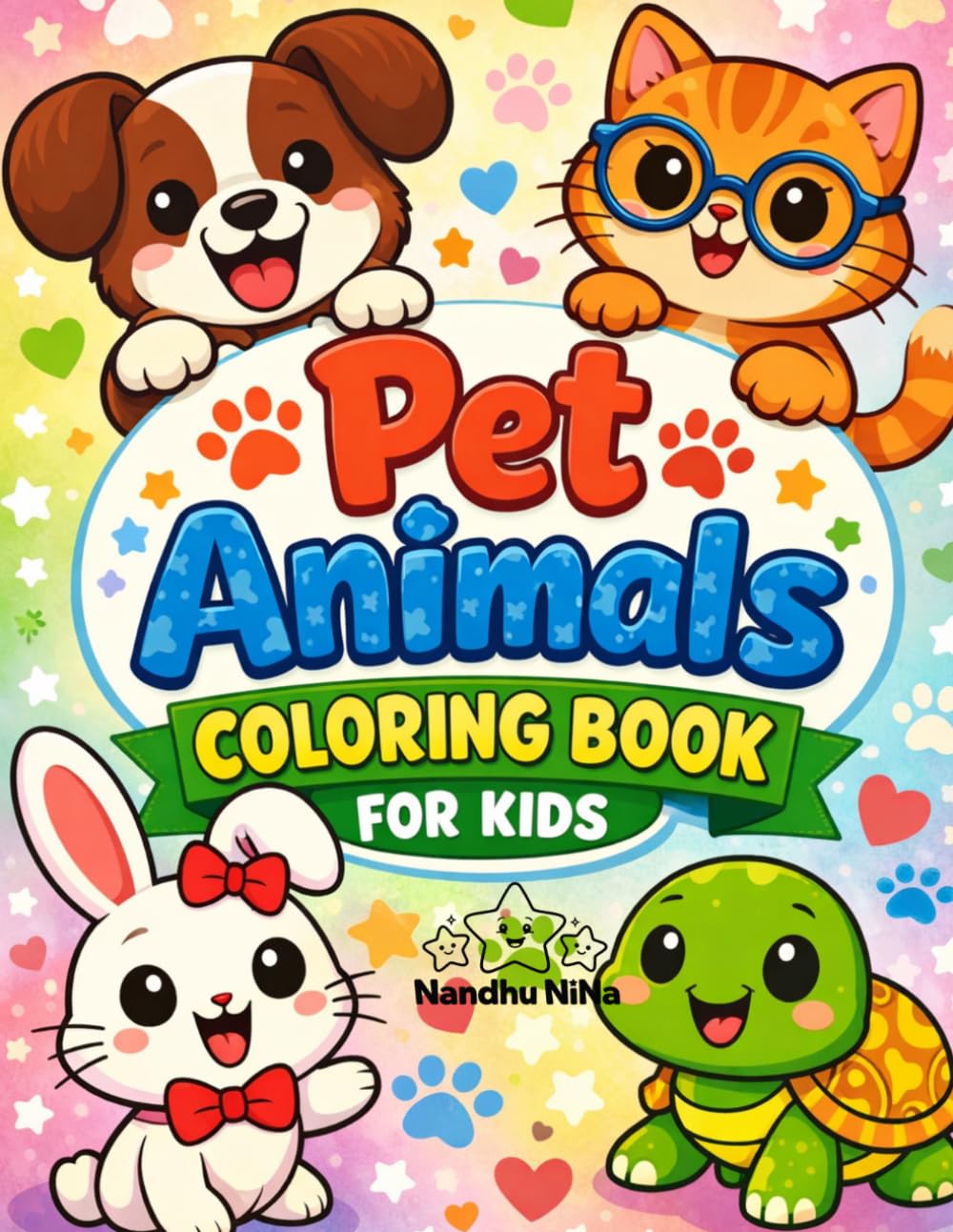 Pet Animals Coloring Book for Kids: Fun & Easy Pages of Dogs, Cats, Bunnies, Birds & More (ColorQuest Adventures)