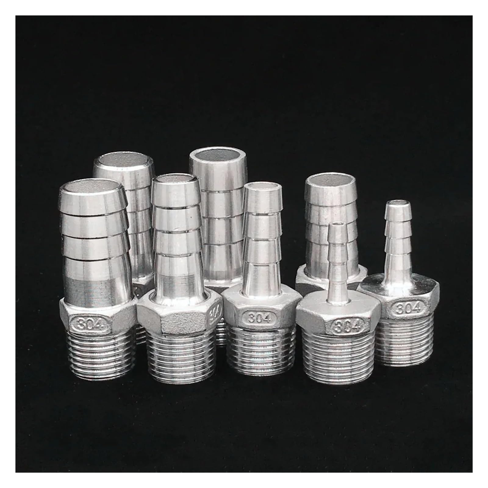 1/8" 1/4" 3/8" 1/2" 3/4" 1" BSPT männlich 6 8 10 12 13 15 16 19 20 25 32 mm Schlauchtüllenanschluss 304 Edelstahl-Schlauchkupplung(32mm,5 pcs,1-1/4")