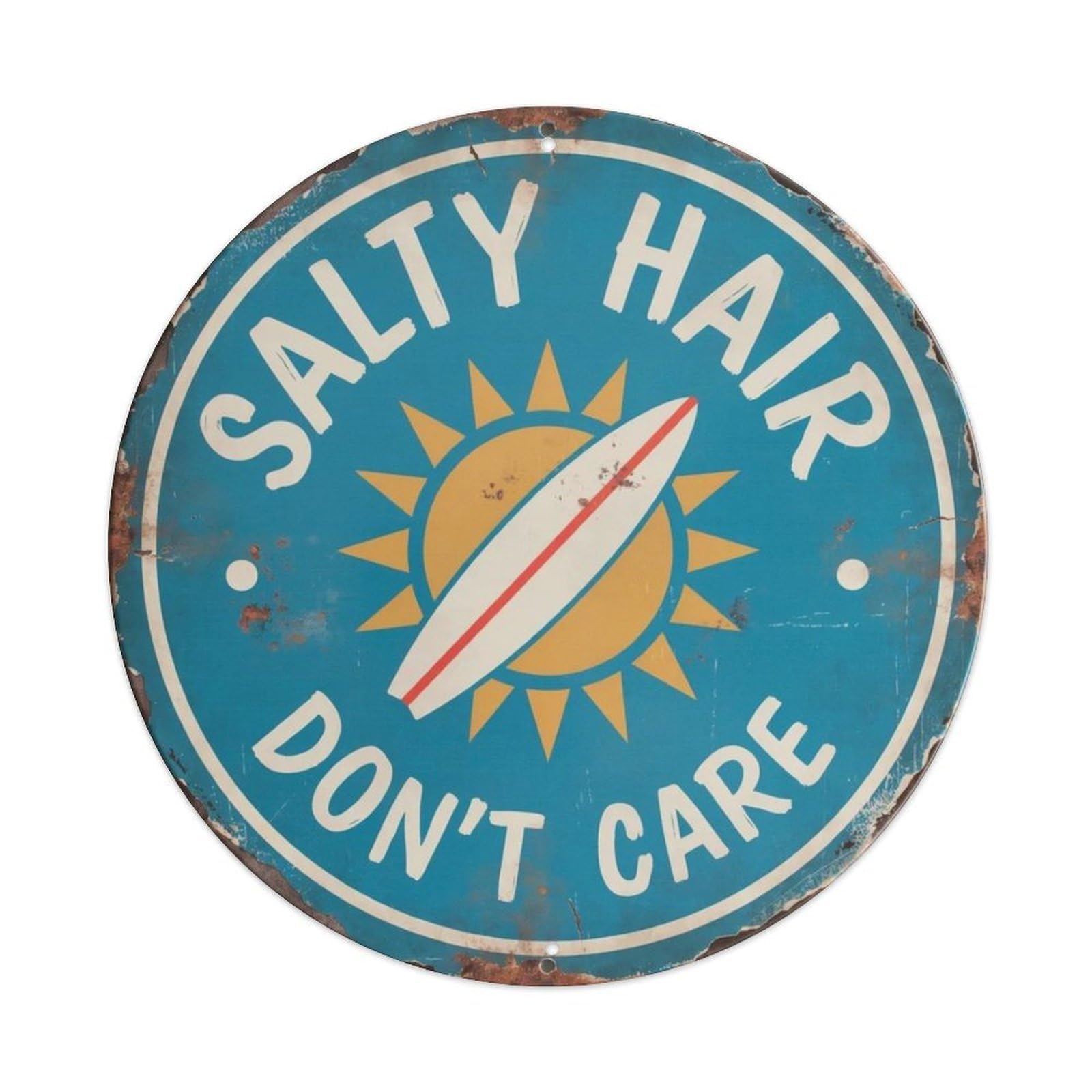 Salty Hair Don't Care West Coast Metal Tin Sign Plaque