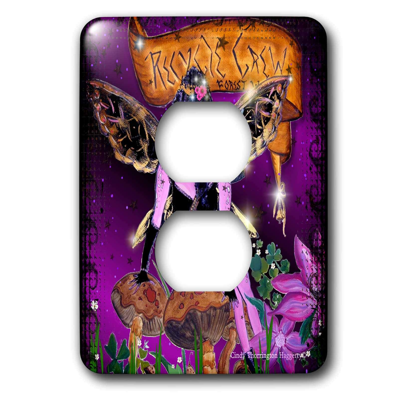 Cache-prise 2 prises Pinky Ornery Fairy fini les blocs electriques blancs et ternes