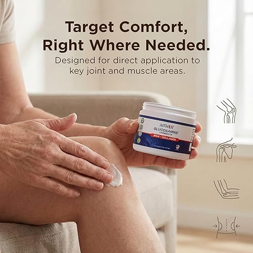 Miniatura 3 de Glucosamine Plus Chondroitin Cream with MSM & Collagen, Supports Healthy Joints, Joint & Muscle Pain Relief, Improves Mobility, Fast Absorption, and