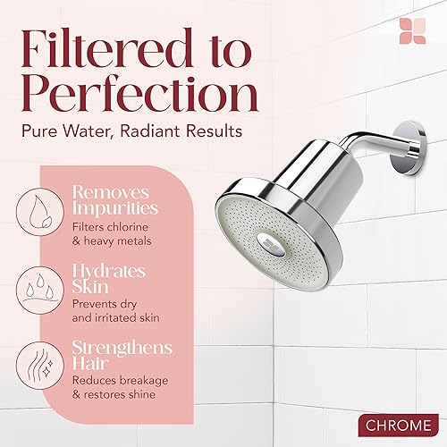 Miniatura 2 de Cabezal de filtro de ducha para agua dura que mejora la piel, el cabello y las uñas. Cabezal de ducha grande y filtrado de alto rendimiento con