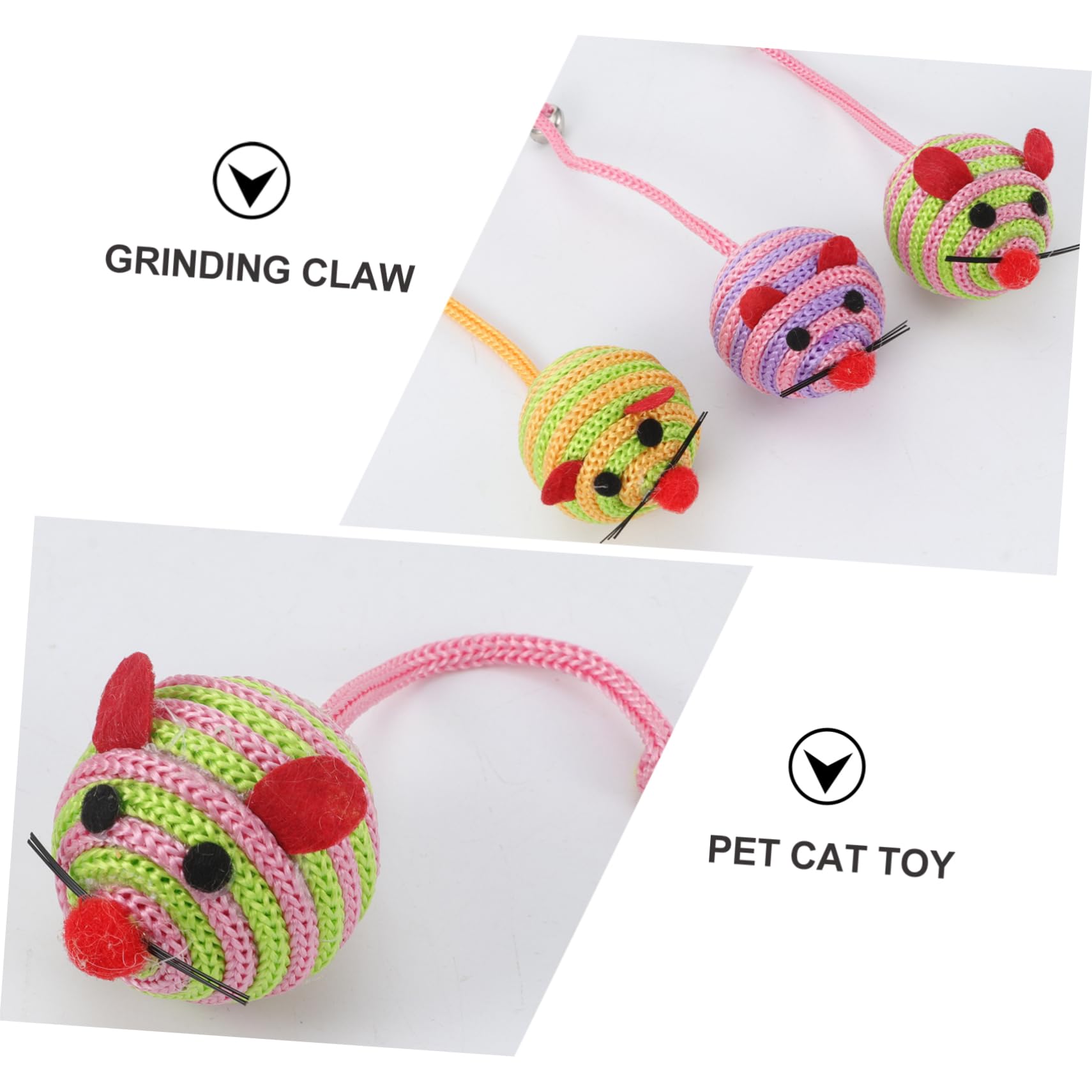 VANZACK 24pezzi Giocattoli Interattivi Nylon Per Cani e Gatti Palline Forma Di Topo Per Cuccioli e Gattini Stimola Gioco e La Curiosità