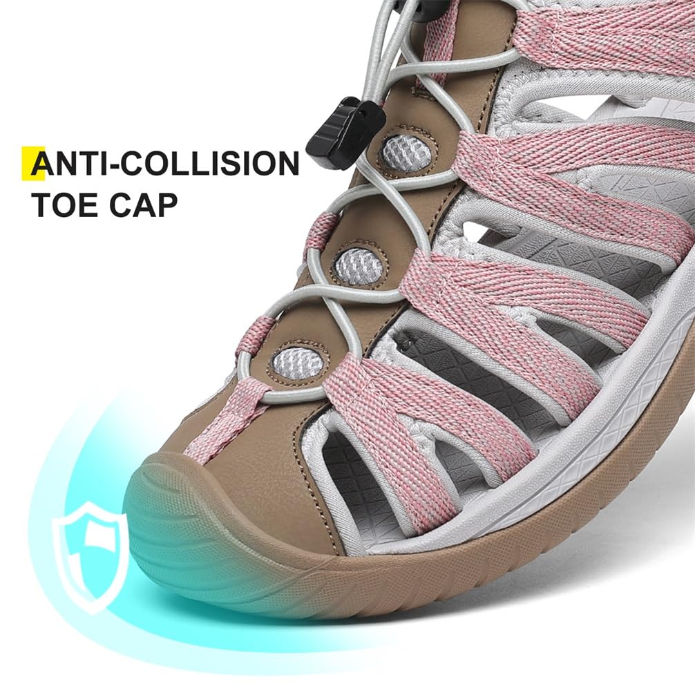 Dannto Sandalias de caminata para mujeres aire libre goma deportivas