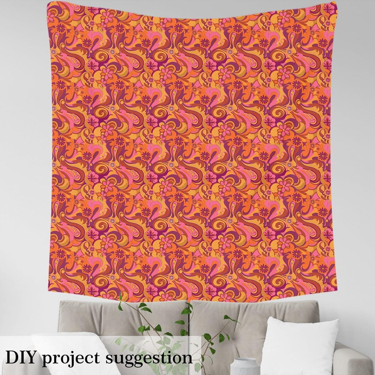 Amazon.com: Retro Hippie Flowers Fabric By The Yard Vintage Boho
