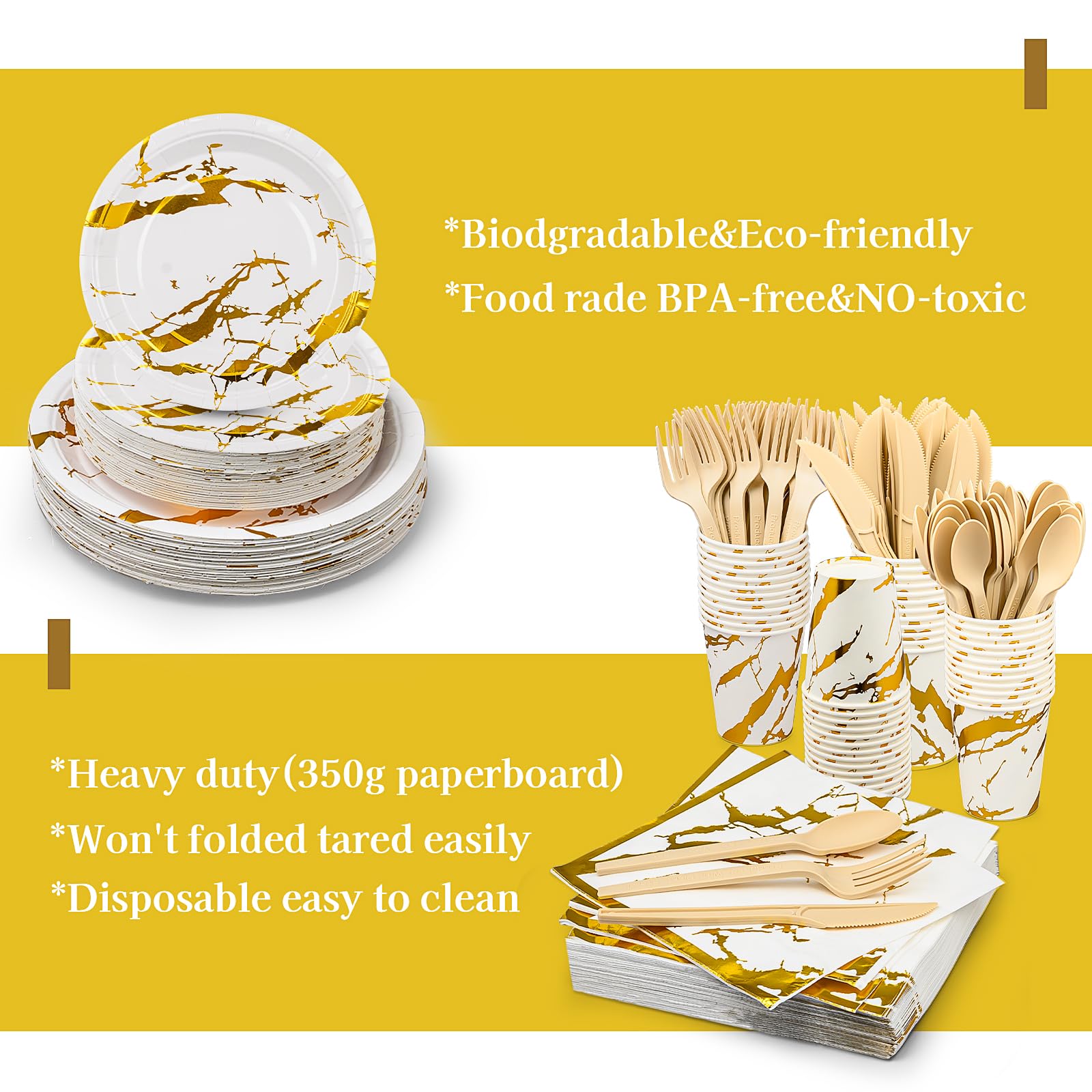 Lot De 350 Assiettes En Carton Compostables - Ustensiles Jetables