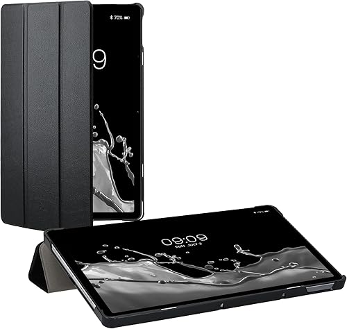 kwmobile Funda compatible con Redmi Pad - Funda protectora de piel sintética para tableta con soporte, color negro