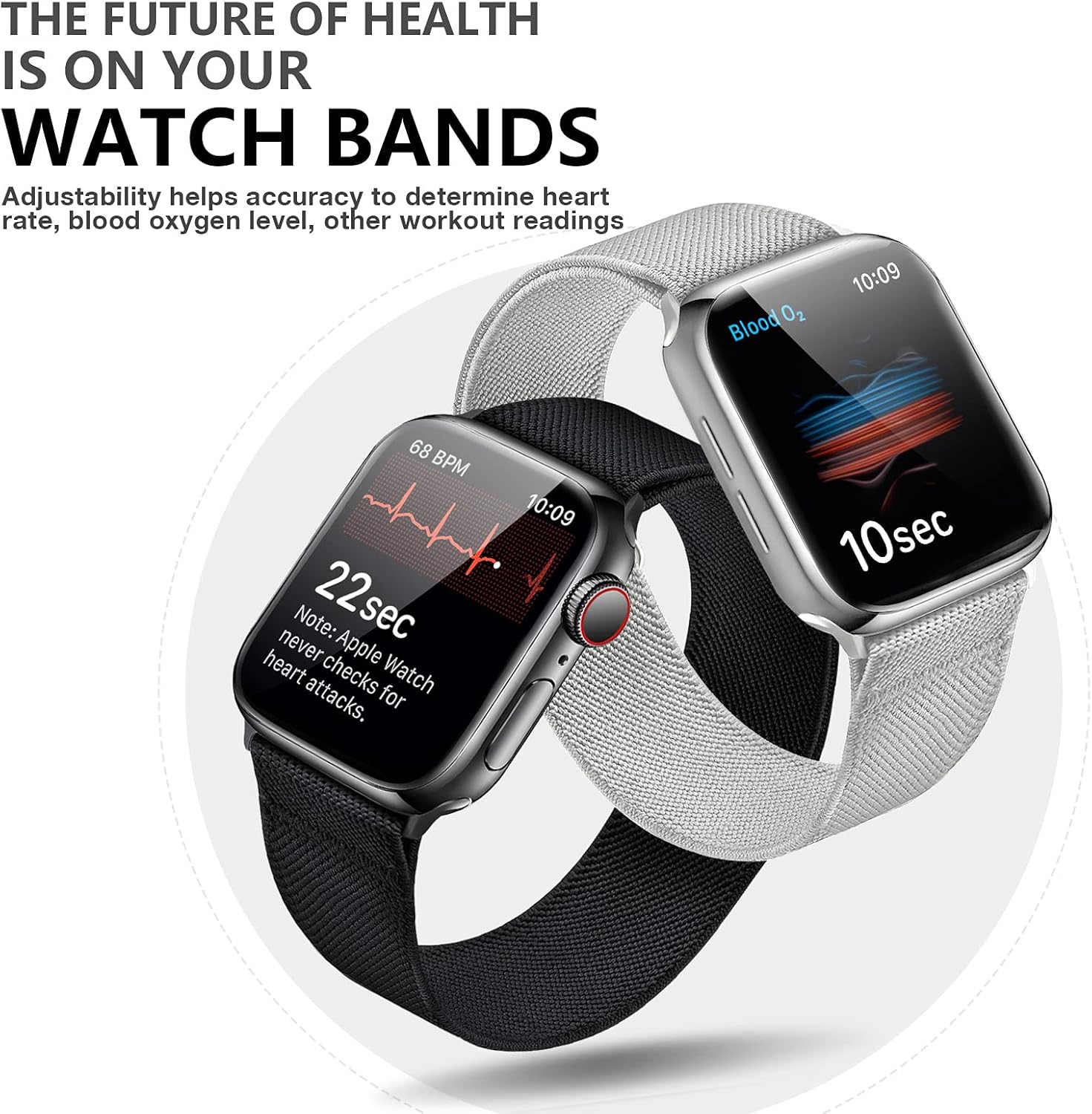 Stretchy Nylon Solo Loop Bands Compatible with Apple Watch 45mm 44mm 42mm 41mm 40mm 38mm Adjustable Braided Sport Elastics Men Women Strap for iWatch Series 7 6 5 4 3 2 1 SE