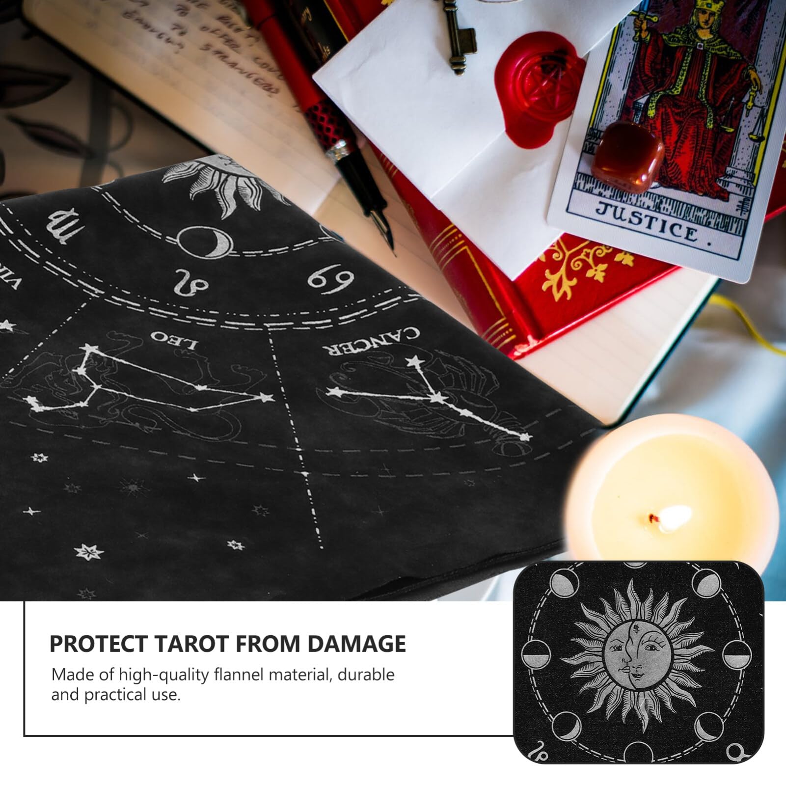 Alipis 1kawałek Mysterious Tarot Divination Tablecloth Flannel Antypoślizgowy Idealny Do Gier Planszowych i Imprez Magiczna Atmosfera Dla Miłośników Tarota