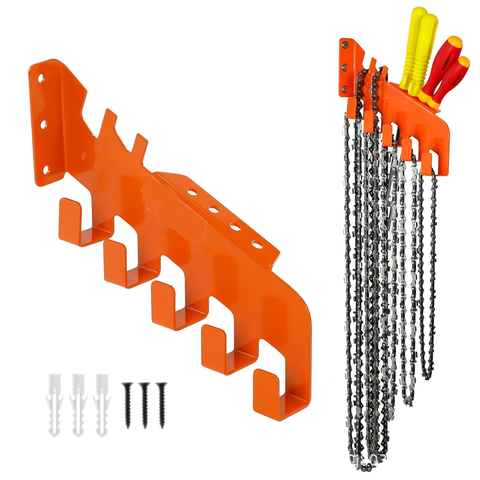 HDOYTXXM Permanent Chainsaw Chain Planner with 5 Fasteners and Side Storage for Tools Ensuring Permanent Execution Mild Steel Simple Workshop Powder Varnished Chain Observed