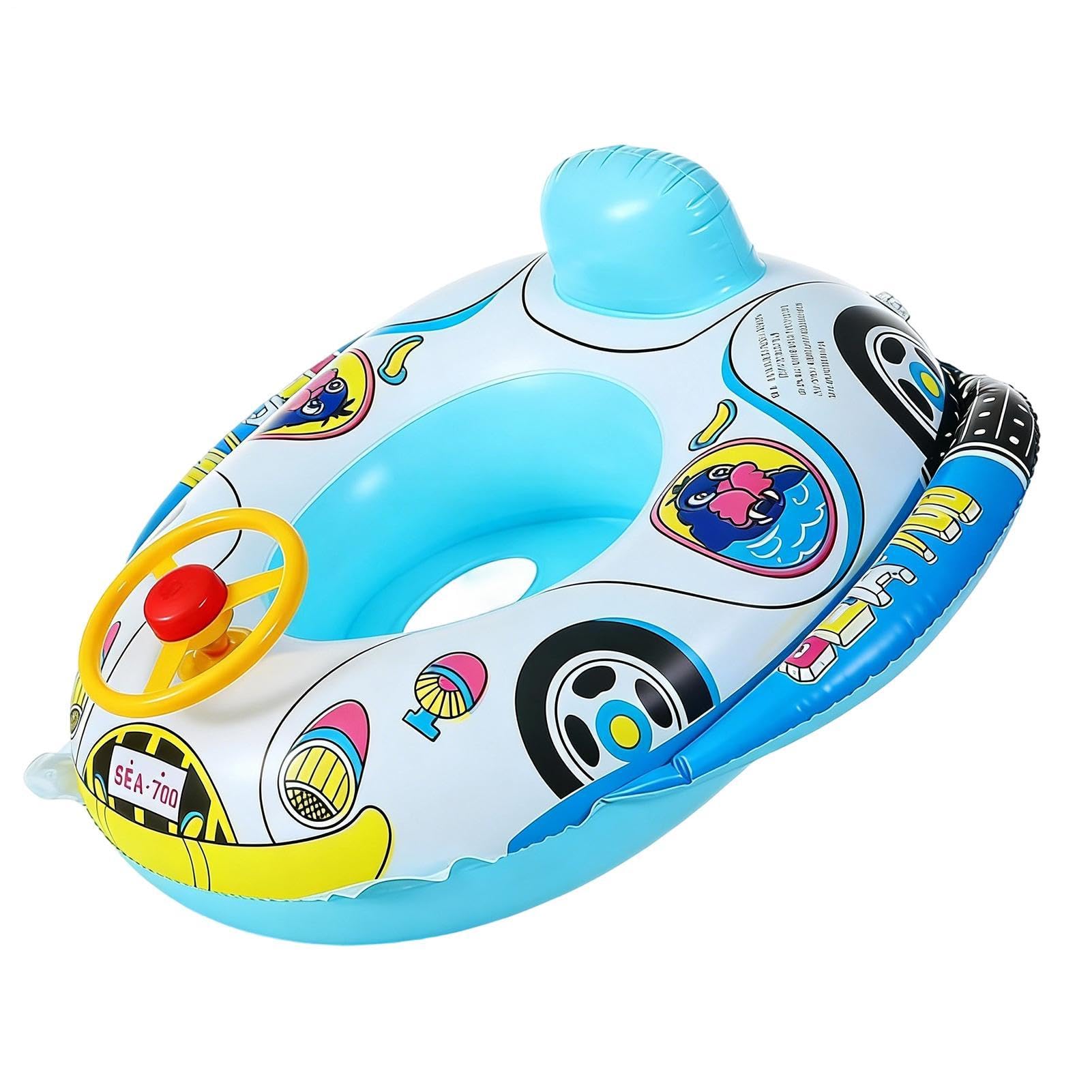Kids Pool Floats Inflatable PVC Steering Wheel Float Swimming Ring
