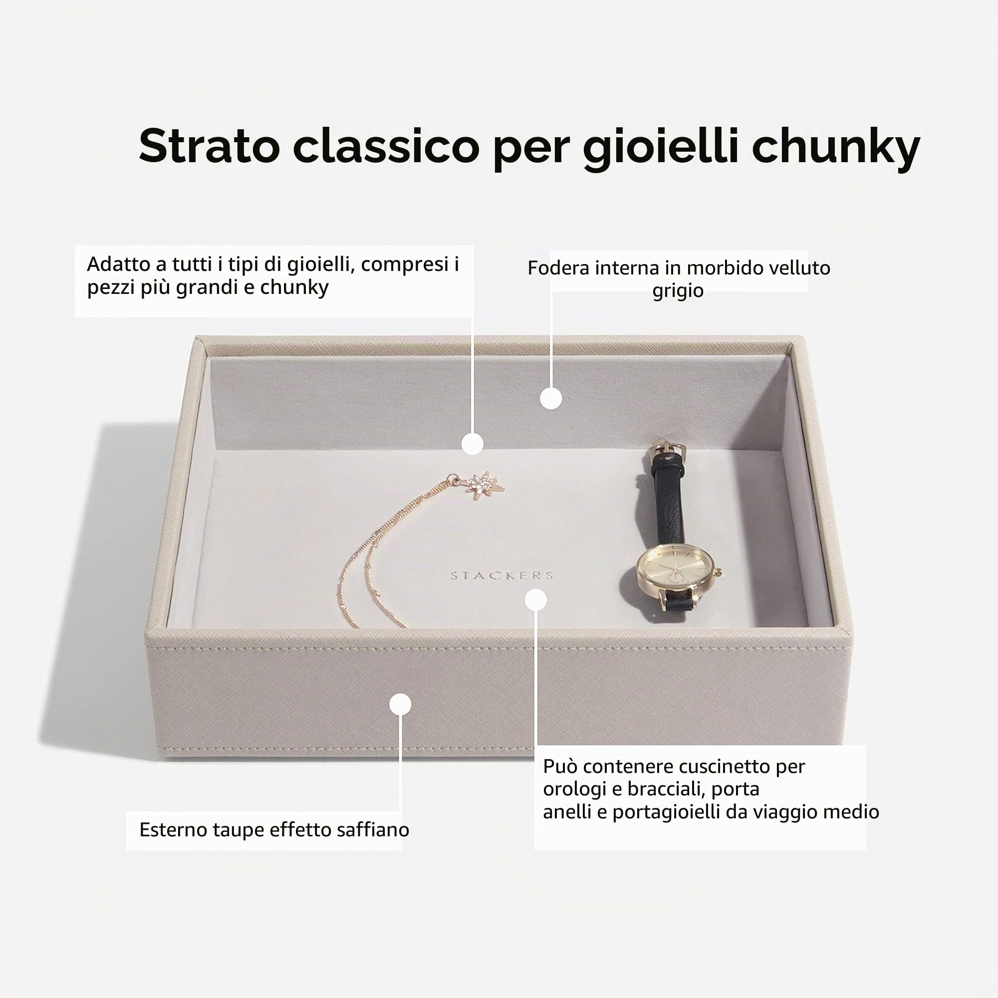 Stackers Classic - Portagioie classico misura media, set di 5