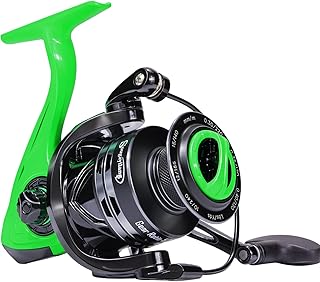 Sougayilang Carrete de pesca giratorio, carrete giratorio de alta velocidad 5.2:1, ligero 11+1BB ultra suave para agua salada o agua dulce, serie 1000-6000