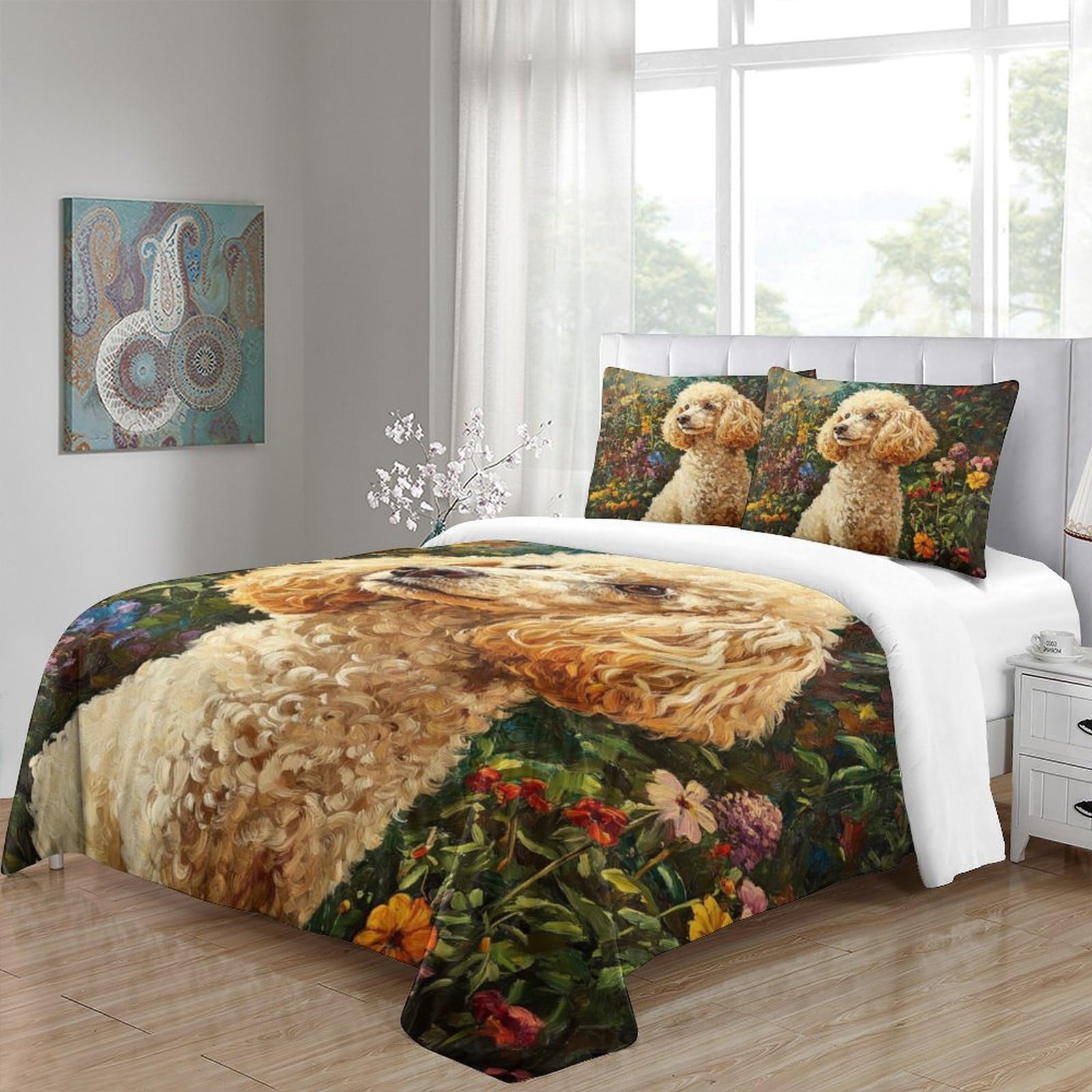 Set di biancheria da letto con copripiumino e federe, con chiusura a cerniera, ipoallergenico, morbido e traspirante, di qualità alberghiera, 3 pezzi, per letto king size (220 x 240 cm)