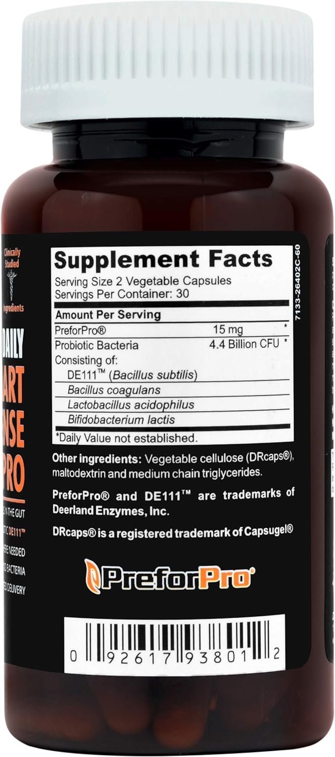 CLINICAL DAILY Smart Defense Pre + Pro. Vegan Probiotics and Prebiotics for Digestive Enzymes Support for Women & Men. Deep Immune Bacillus Subtilis Leaky Gut Supplements. 60 Delayed Release Capsules : Health & Household