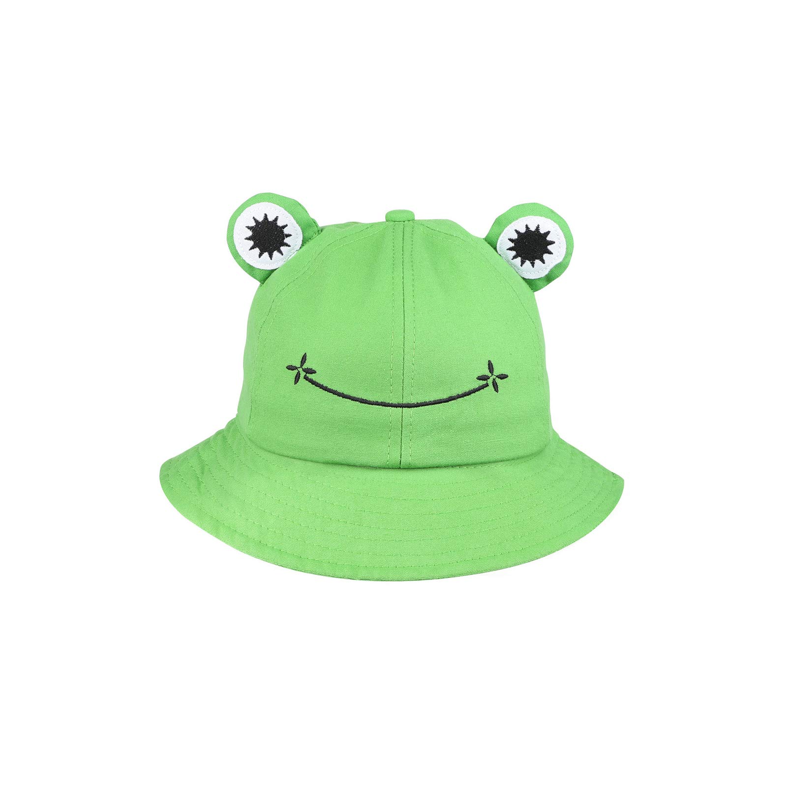 ORNOOU Cute Frog Bucket Hat Summer Cotton Bucket Sun Hat for Adults Teens Wide Brim Fisherman Cap,Green