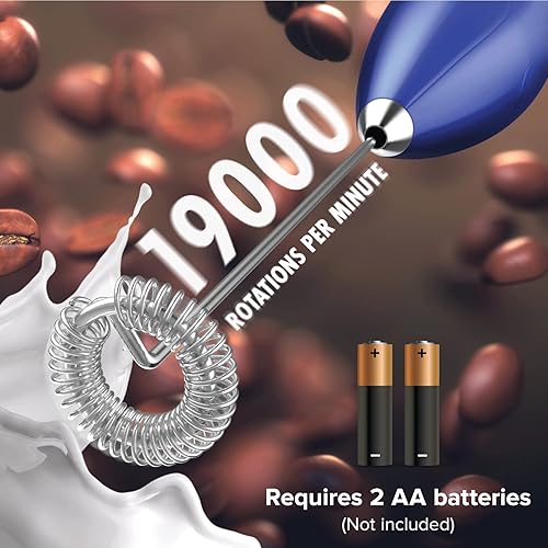 Vista 32 de PowerLix - Vaporizador de leche, portátil, funciona con pilas, hace espuma para café, latte, capuchino, chocolate caliente; batidor de bebidas