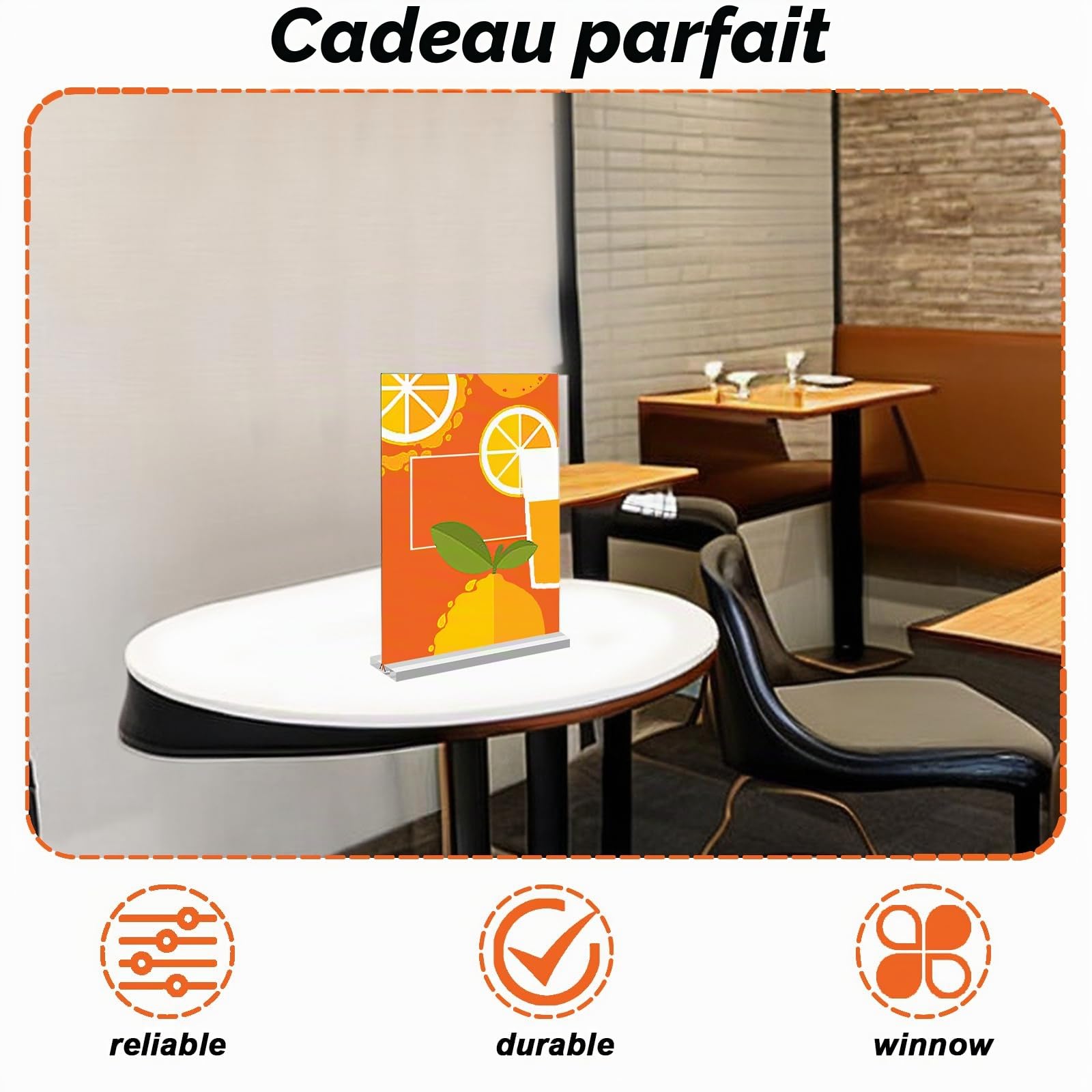 6 Pièces Présentoir De Table A5, Supports De Panneau A5 En Acrylique, Porte Affiche A5 Porte Menu Présentoir Support De Menu Porte-Menu Pour Restaurant, Hôtel, Exposition, Bureau, École Transparent